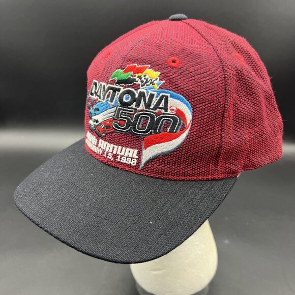 Vintage DAYTONA 500 1998 40th Annual Nascar Black Snapback Hat Cap Rare Texture - Picture 2 of 13